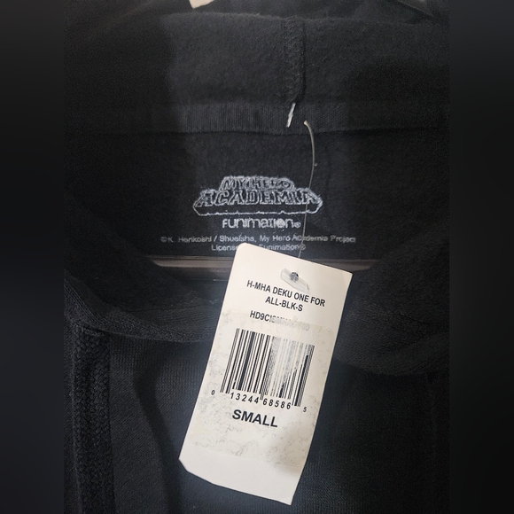 My Hero Academia Deku One For All Black Unisex Pullover Hoodie Small NEW /w Tags - Picture 4 of 5